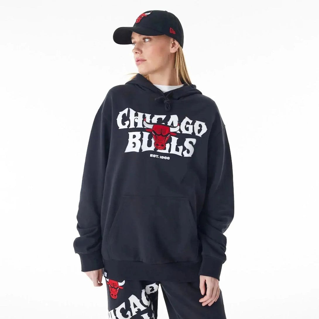 New Era Chicago Bulls NBA Graphic Black Oversized kapucnis pulóver - Sportmania.hu