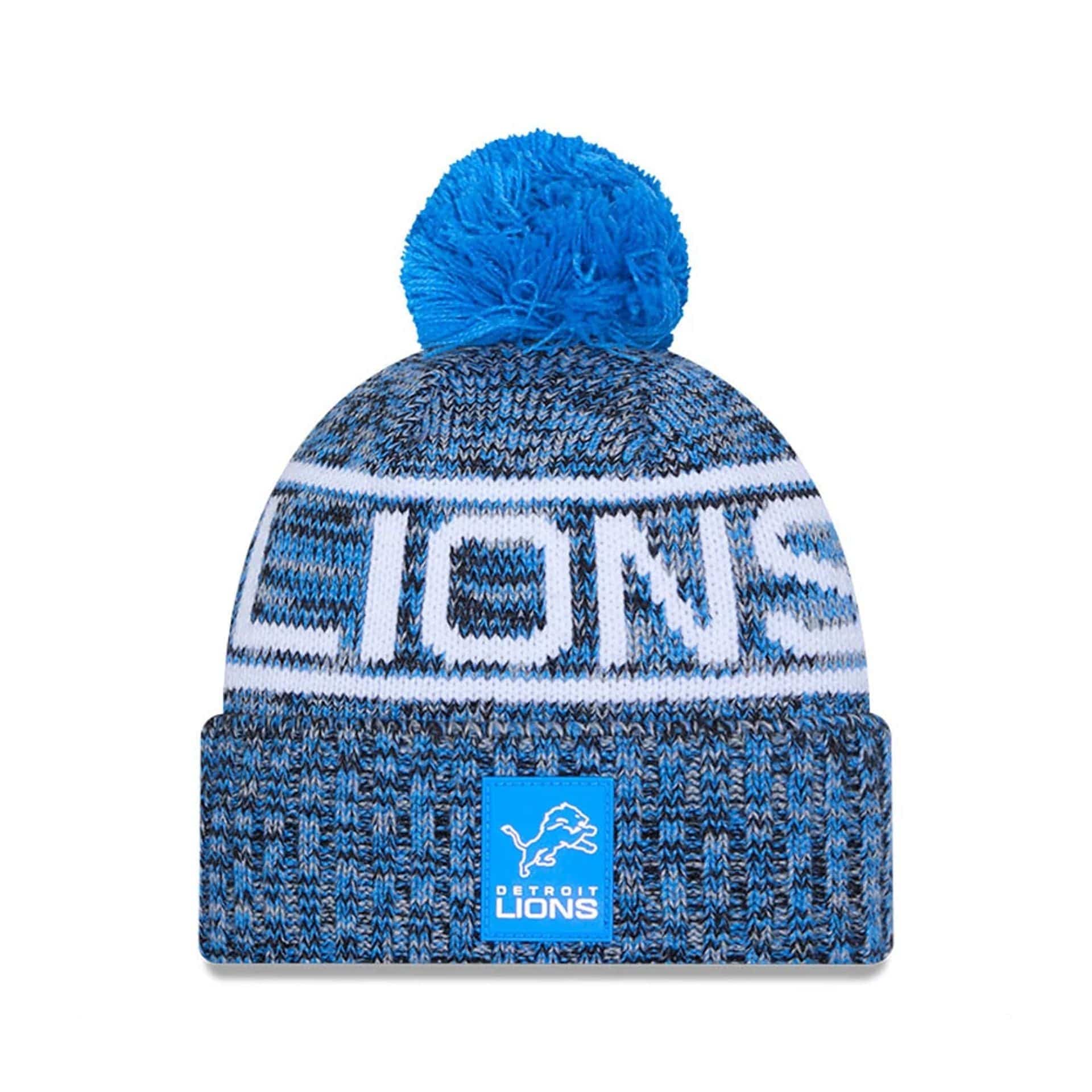 New Era Detroit Lions NFL Sideline Blue Sport Knit - kötött sapka