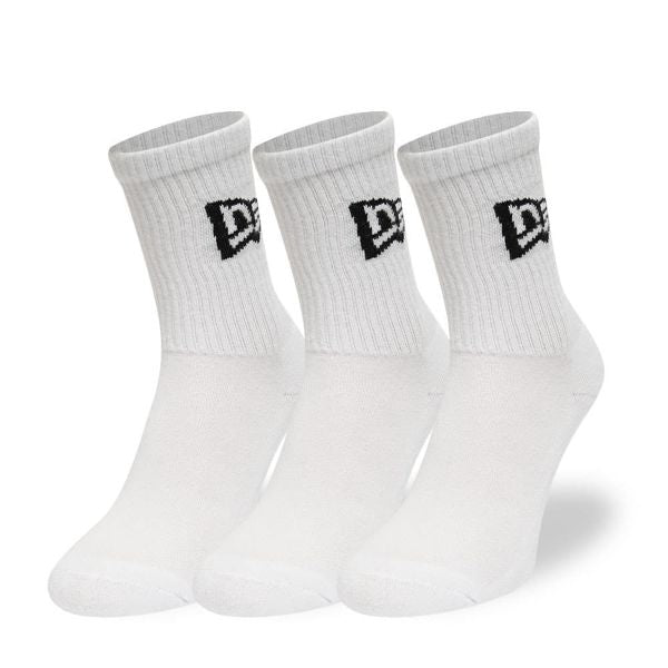 New Era Flag 3 Pack Crew White zokni