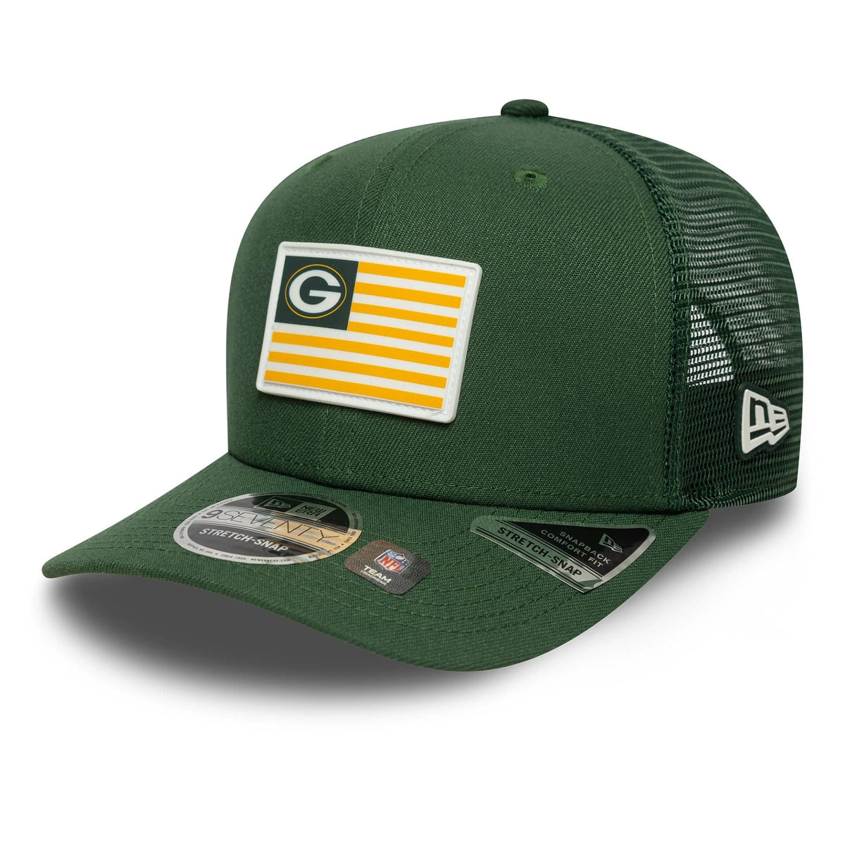 New Era Green Bay Packers NFL Flag Dark Green 9SEVENTY Stretch Snap sapka