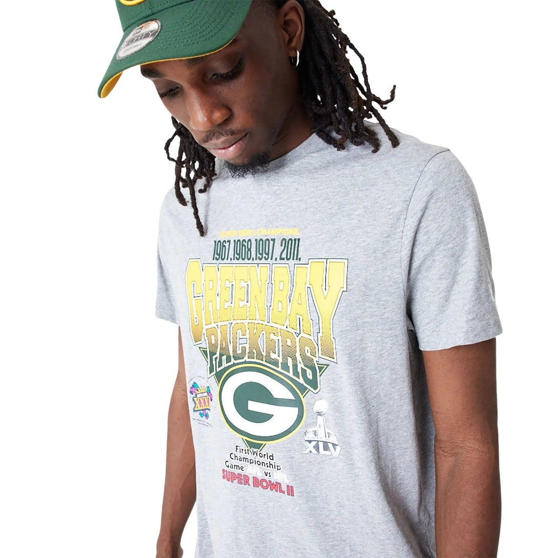 New Era Green Bay Packers NFL Wordmark Grey Póló - Sportmania.hu