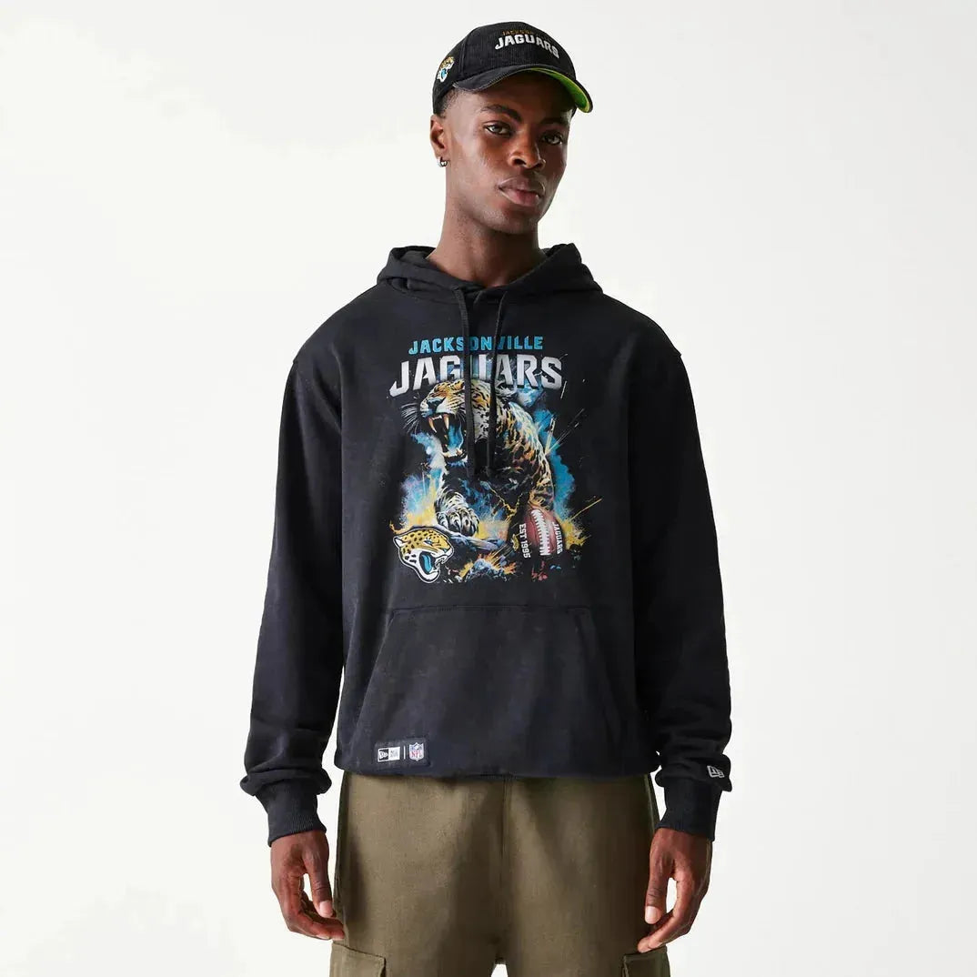 New Era Jacksonville Jaguars NFL Games Premium Apparel Black Oversized kapucnis pulóver - Sportmania.hu