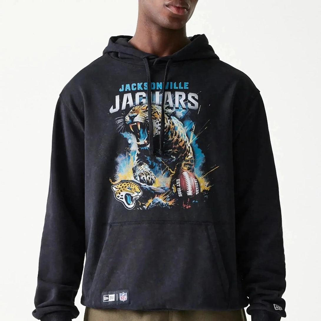 New Era Jacksonville Jaguars NFL Games Premium Apparel Black Oversized kapucnis pulóver - Sportmania.hu