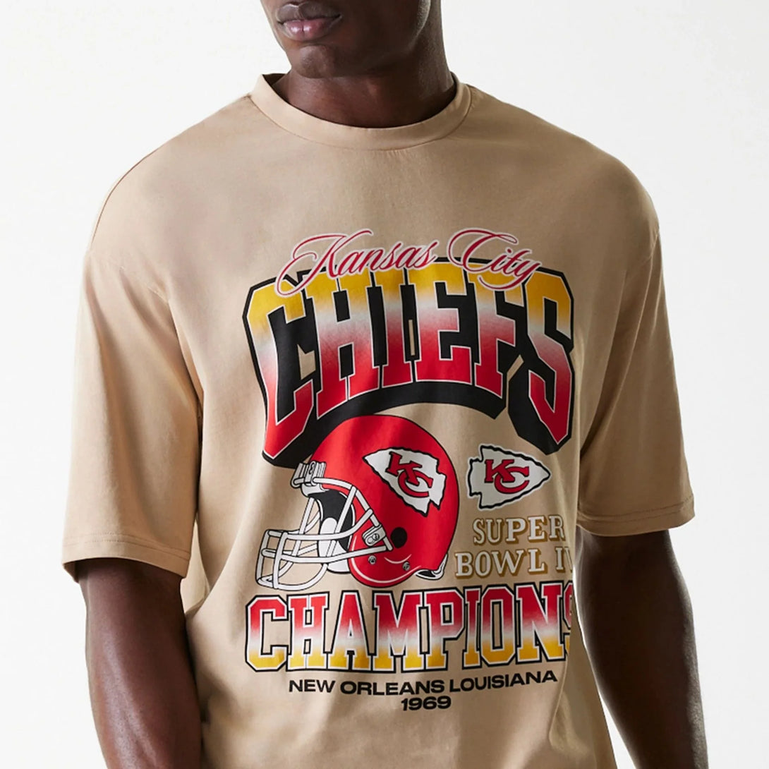 New Era Kansas City Chiefs NFL Washed Super Bowl Beige Oversized póló - Sportmania.hu