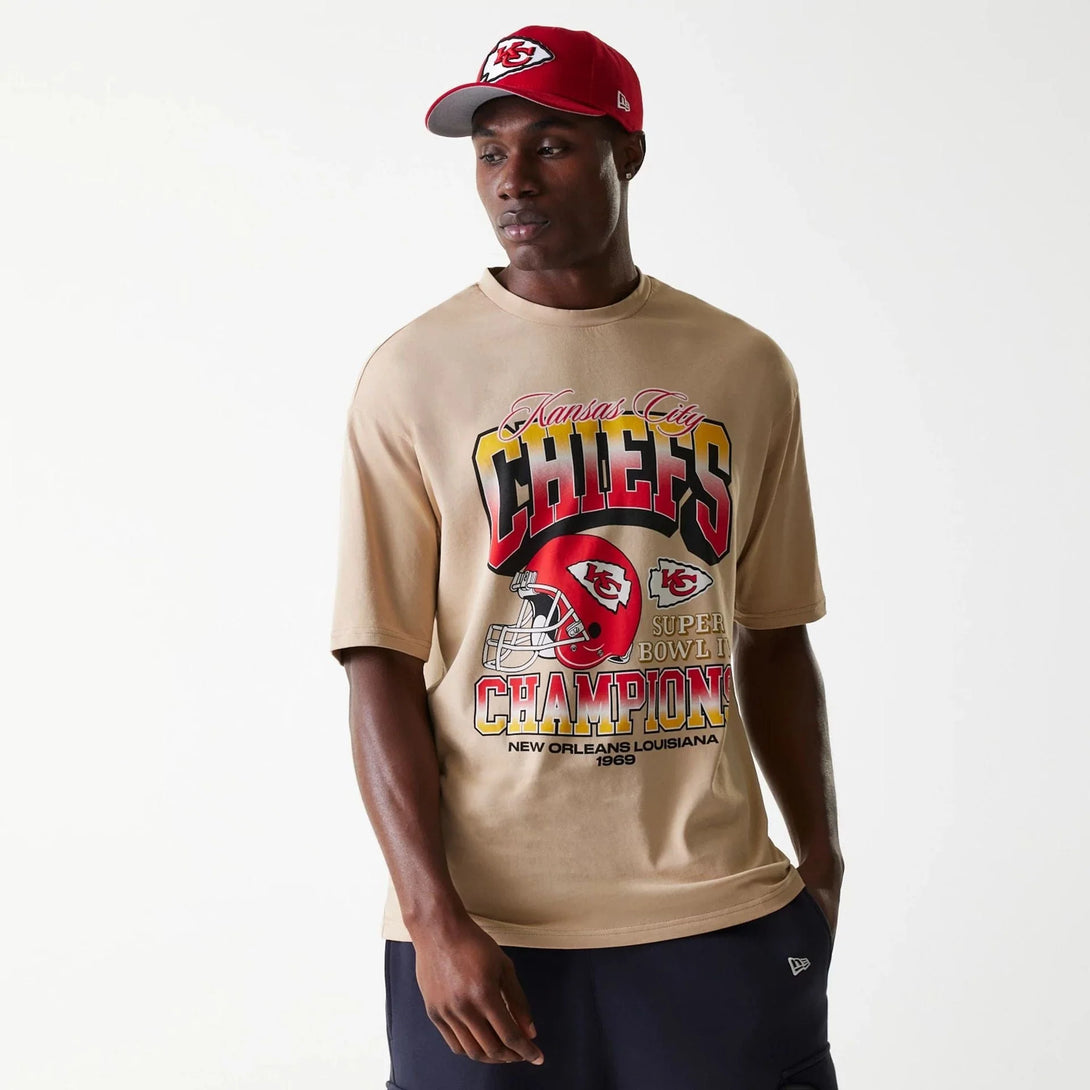 New Era Kansas City Chiefs NFL Washed Super Bowl Beige Oversized póló - Sportmania.hu