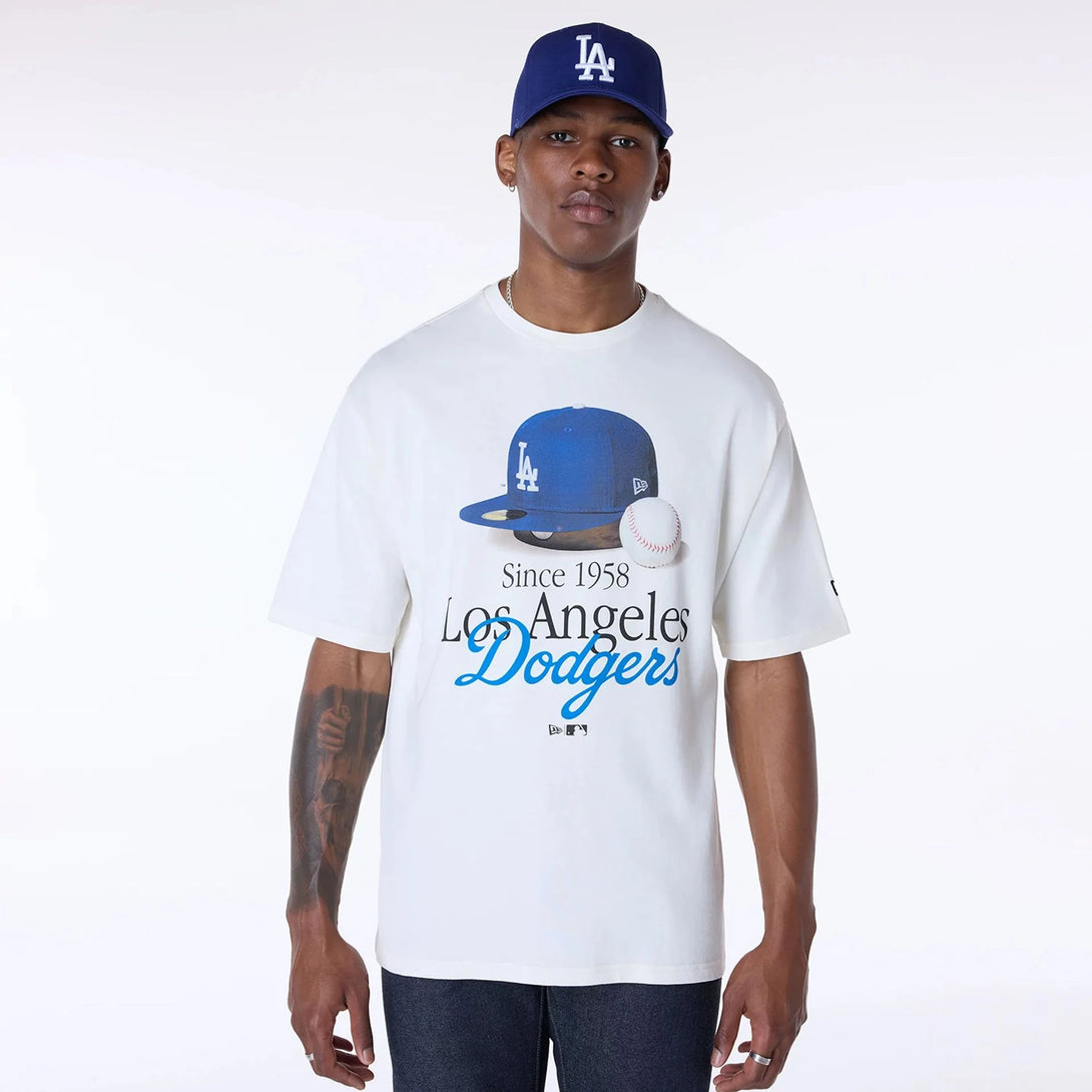 New Era LA Dodgers MLB Script Open White Póló - Sportmania.hu