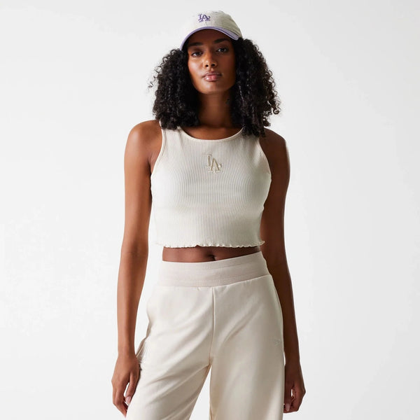 New Era LA Dodgers Womens MLB Rib Light Beige Rib Tank Top - Sportmania.hu