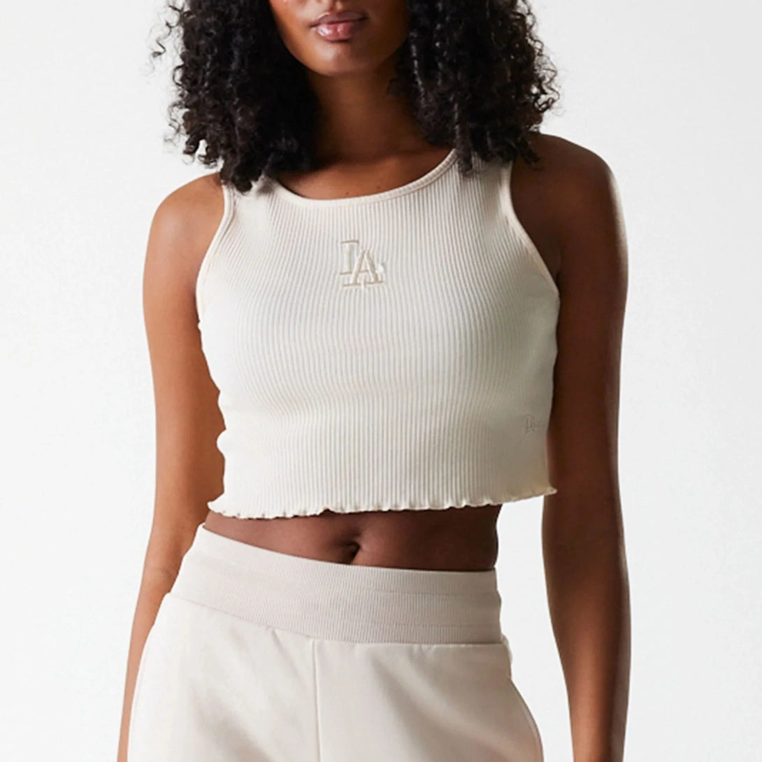 New Era LA Dodgers Womens MLB Rib Light Beige Rib Tank Top - Sportmania.hu