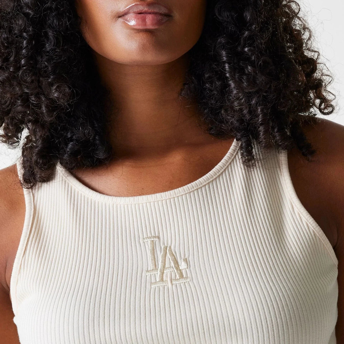 New Era LA Dodgers Womens MLB Rib Light Beige Rib Tank Top
