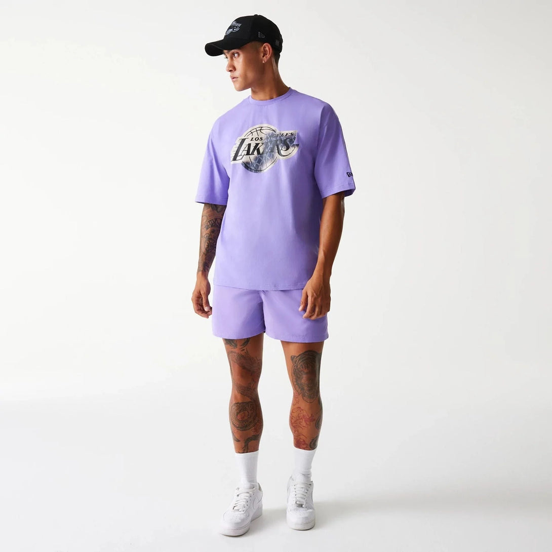 New Era LA Lakers NBA All Over Print Infill Purple Oversized póló - Sportmania.hu