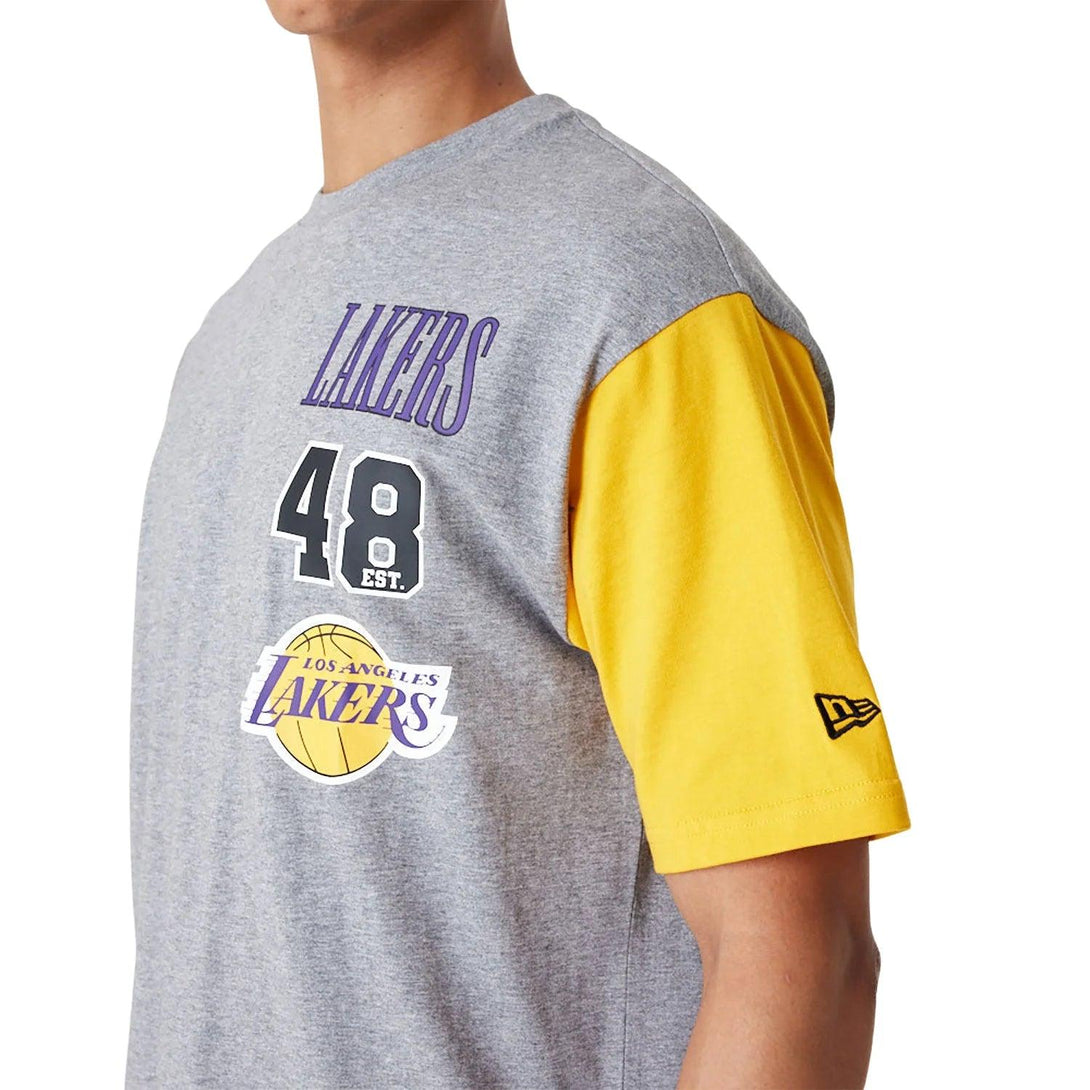 New Era Los Angeles Lakers NBA Cut Sew Grey Oversized Póló - Sportmania.hu