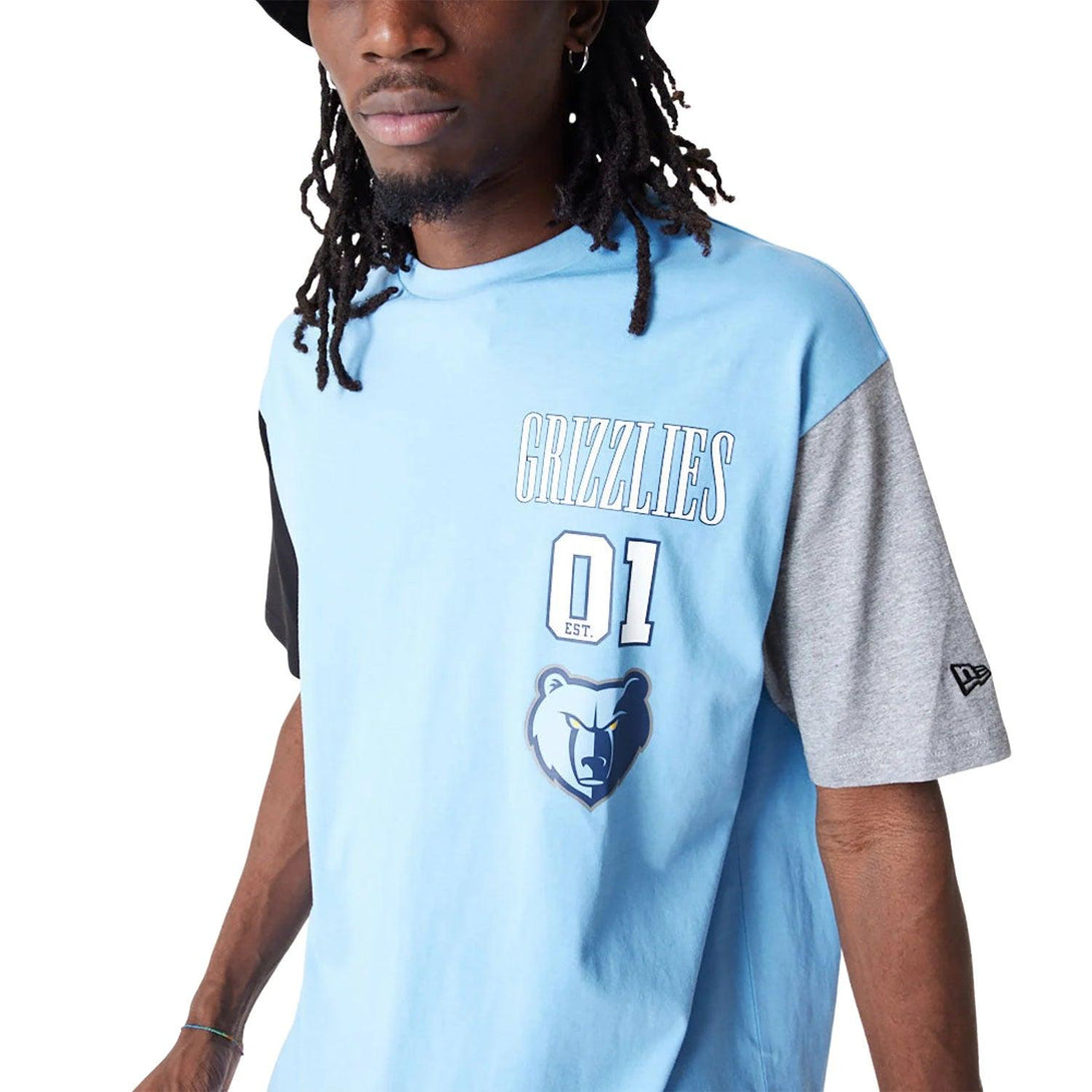 New Era Memphis Grizzlies NBA Cut Sew Pastel Blue Oversized Póló - Sportmania.hu