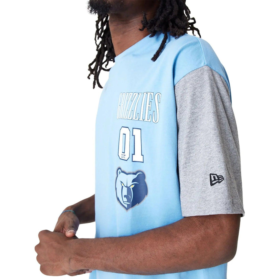 New Era Memphis Grizzlies NBA Cut Sew Pastel Blue Oversized Póló - Sportmania.hu