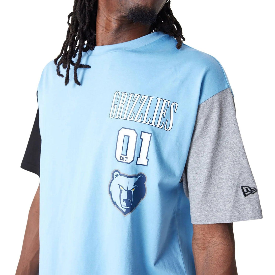 New Era Memphis Grizzlies NBA Cut Sew Pastel Blue Oversized Póló - Sportmania.hu