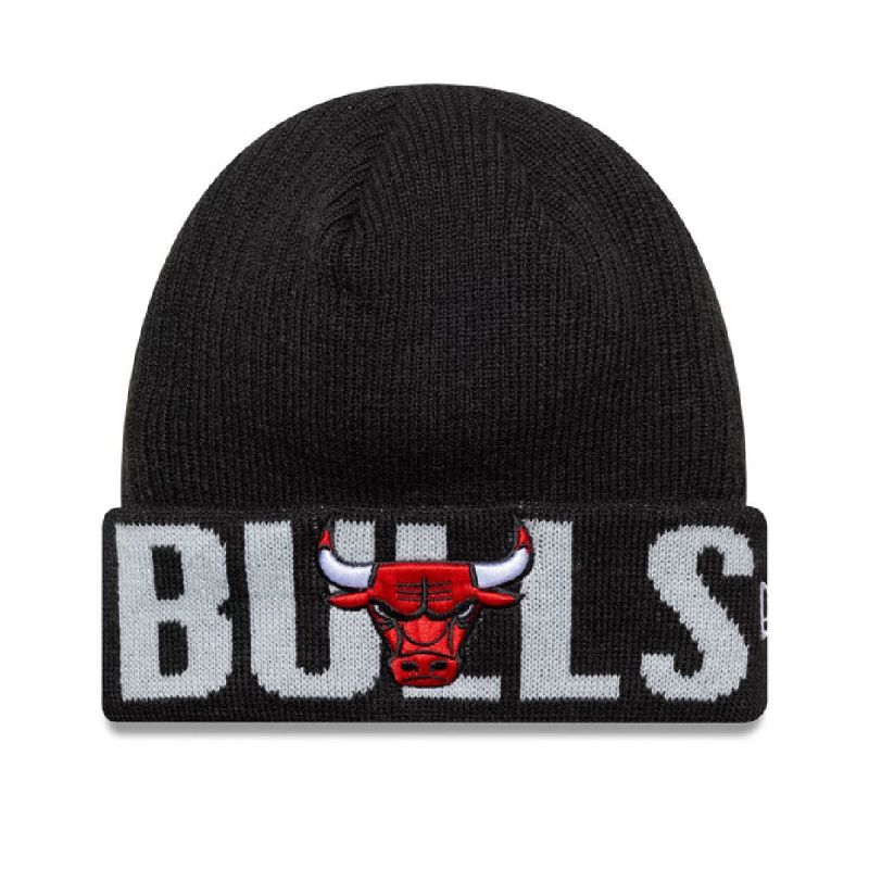 New Era NBA Chicago Bulls Wordmark Black Cuff Knit Beanie - fekete kötött sapka 60691260