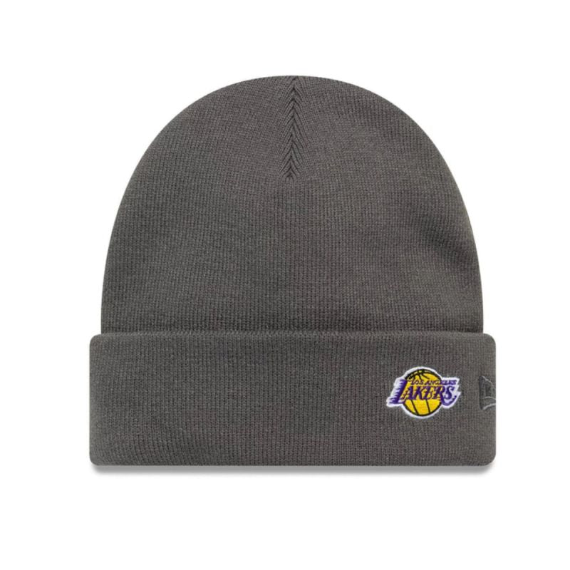 New Era NBA LA Los Angeles Lakers Mini Logo Dark Grey Cuff Knit Beanie - uniwersalny kötött sapka 60691118