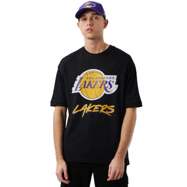 New Era NBA Los Angeles Lakers Script Mesh Tee M 60284737 Póló Ruházat Póló - Sportmania.hu