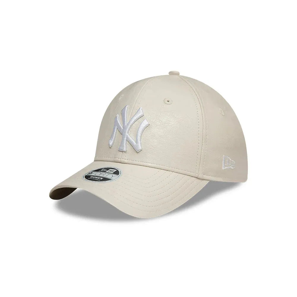 New Era New York Yankees Faux Leather Crinkled 9FORTY műbőr baseball sapka, női