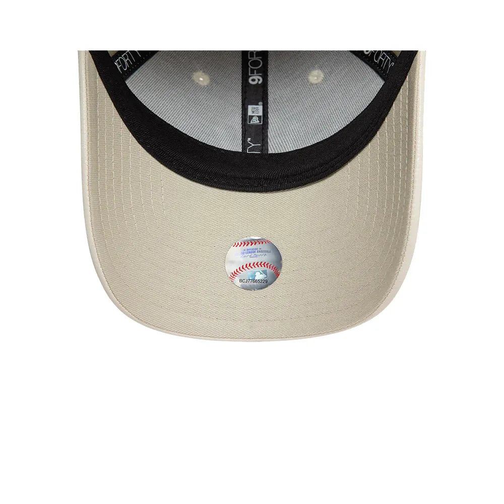 New Era New York Yankees Faux Leather Crinkled 9FORTY műbőr baseball sapka, női