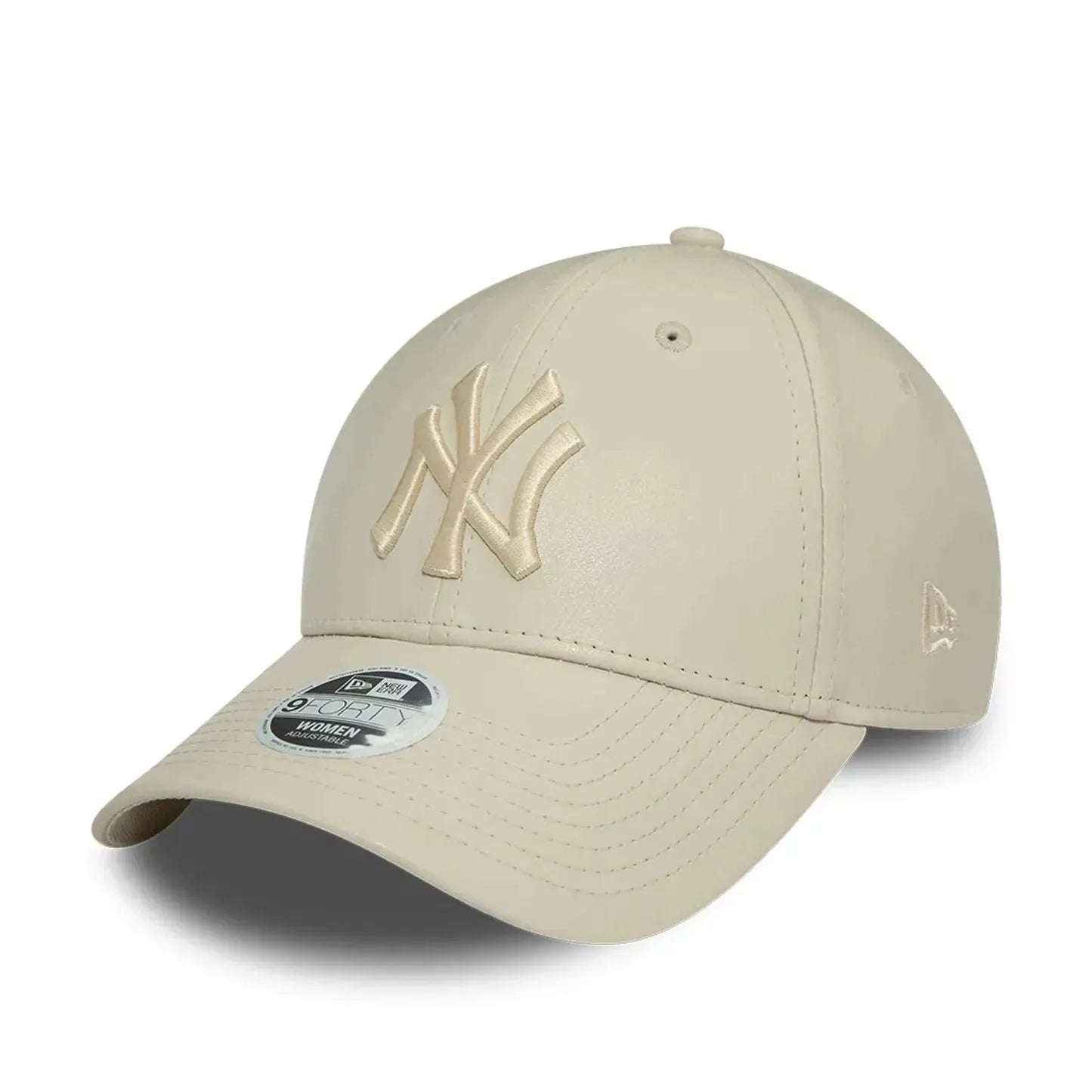 New Era New York Yankees Faux Leather Light Beige 9FORTY műbőr baseball sapka, női