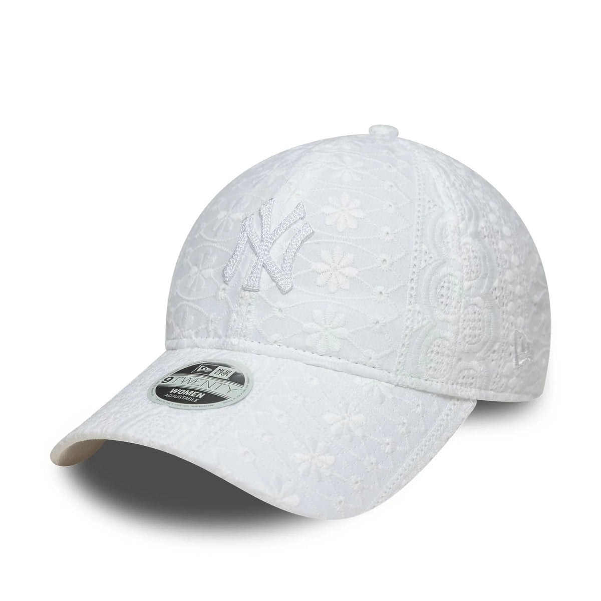 New Era New York Yankees Womens MLB Broderie White 9TWENTY baseball sapka