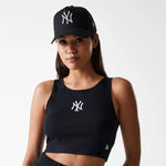 New Era New York Yankees Womens MLB Midi League Essential Black Crop Tank Top