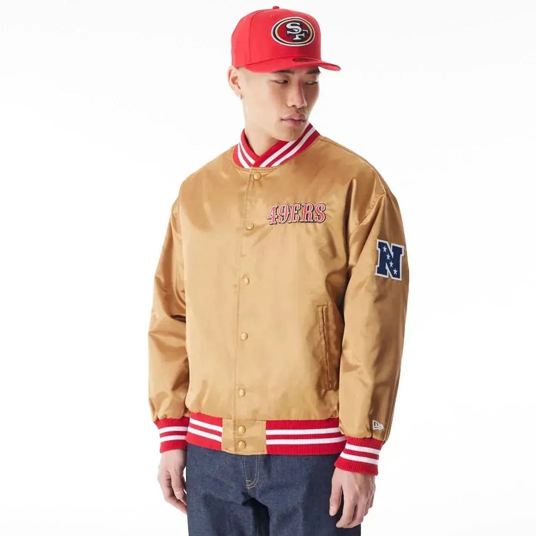 New Era San Francisco 49Ers NFL Beige Satin Bomber kabát - Sportmania.hu