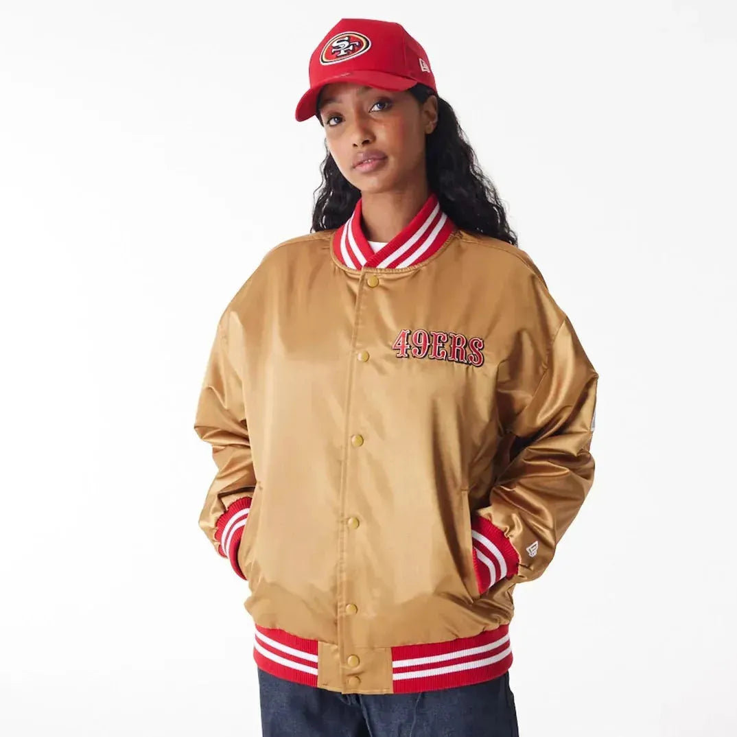 New Era San Francisco 49Ers NFL Beige Satin Bomber kabát - Sportmania.hu