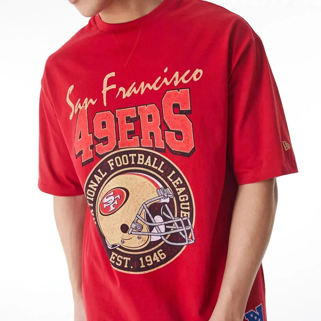 New San Francisco 49ers NFL Helmet Graphic Red Oversized póló - Sportmania.hu