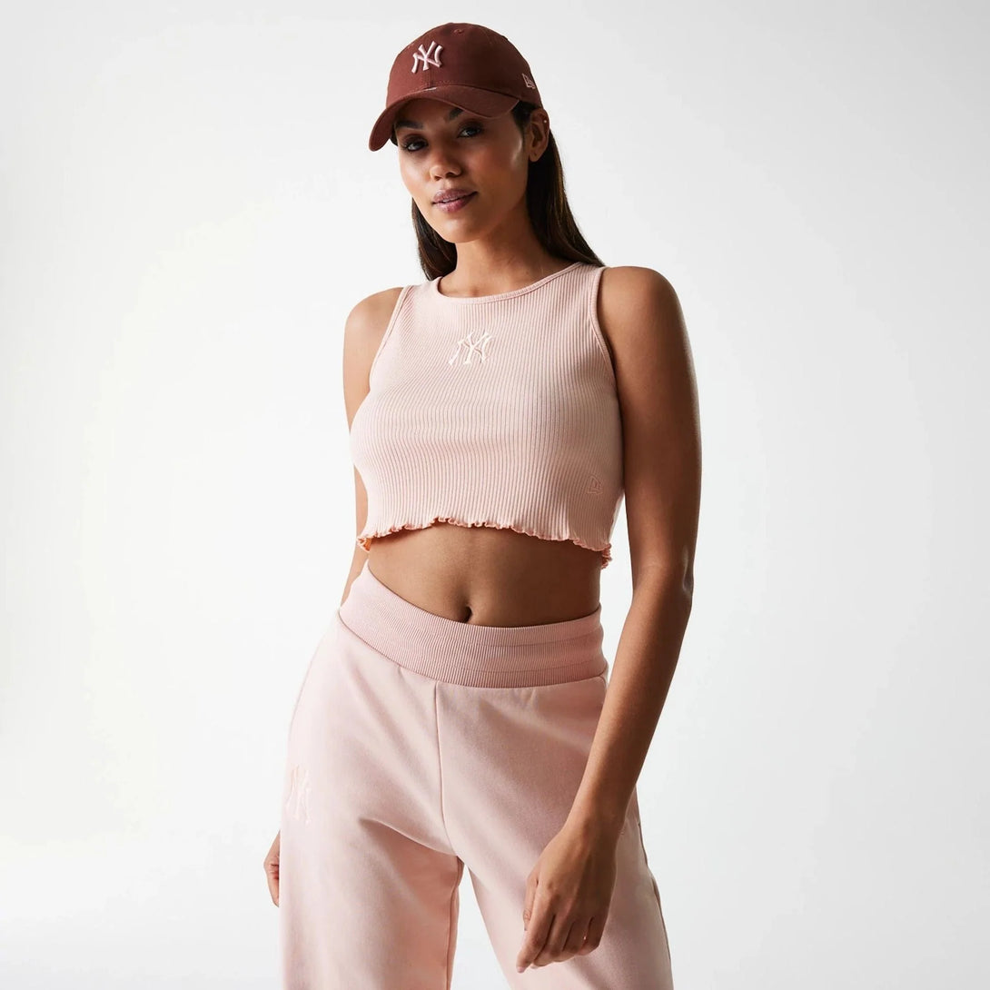 New York Yankees Womens MLB Rib Pastel Pink Rib Tank Top - Sportmania.hu