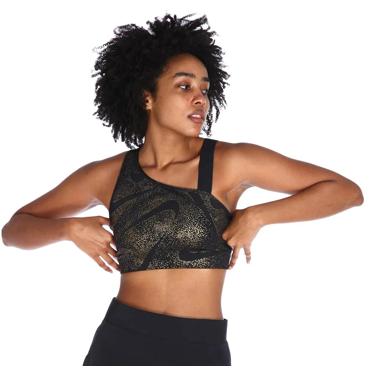 Nike_ Nike Swoosh-Women\'s Medium-Support Asymmetrical Non-Padded Sports Bra Sportmelltartó - Sportmania.hu