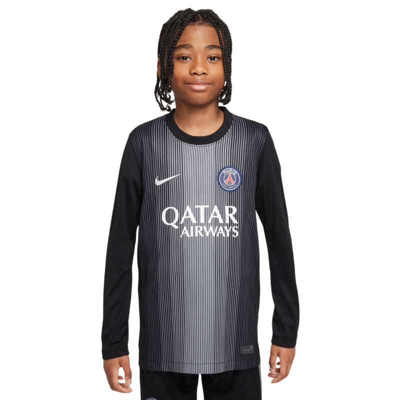 Nike PSG Goalkeeper Stadium 2025/26 Kids' Jersey Black fekete gyerek HJ5267010 Kapusmez