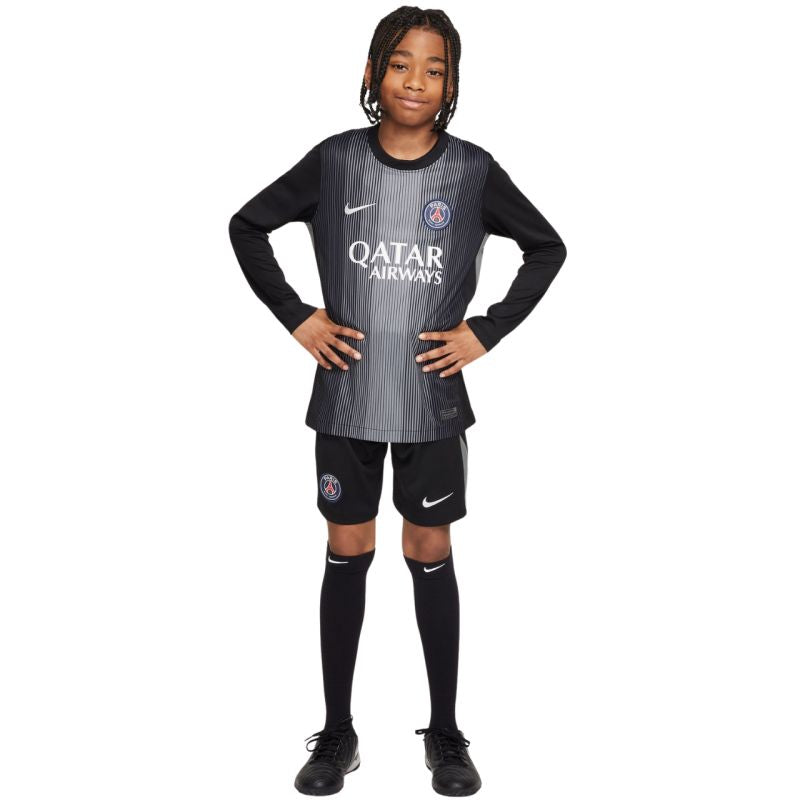 Nike PSG Goalkeeper Stadium 2025/26 Kids' Jersey Black fekete gyerek HJ5267010 Kapusmez