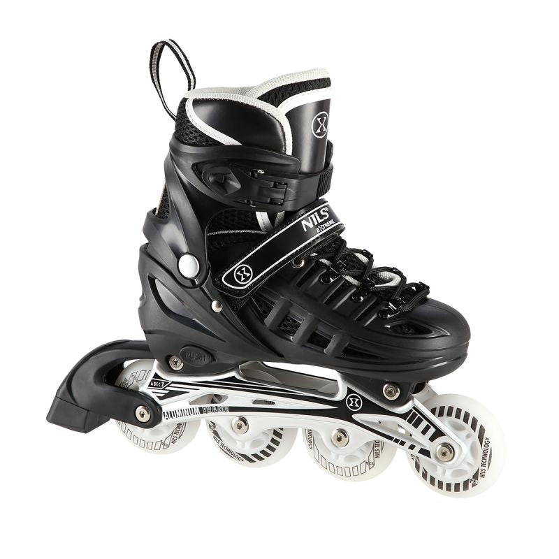 Nils Extreme 4in1 inline skates with replaceable hockey blade, LED, size M (35-38) fekete görkorcsolya