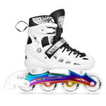 Nils Extreme 4in1 LED ROLLER SKATES WITH RAINBOW HOCKEY BLADE SIZE M (35-38) fehér görkorcsolya