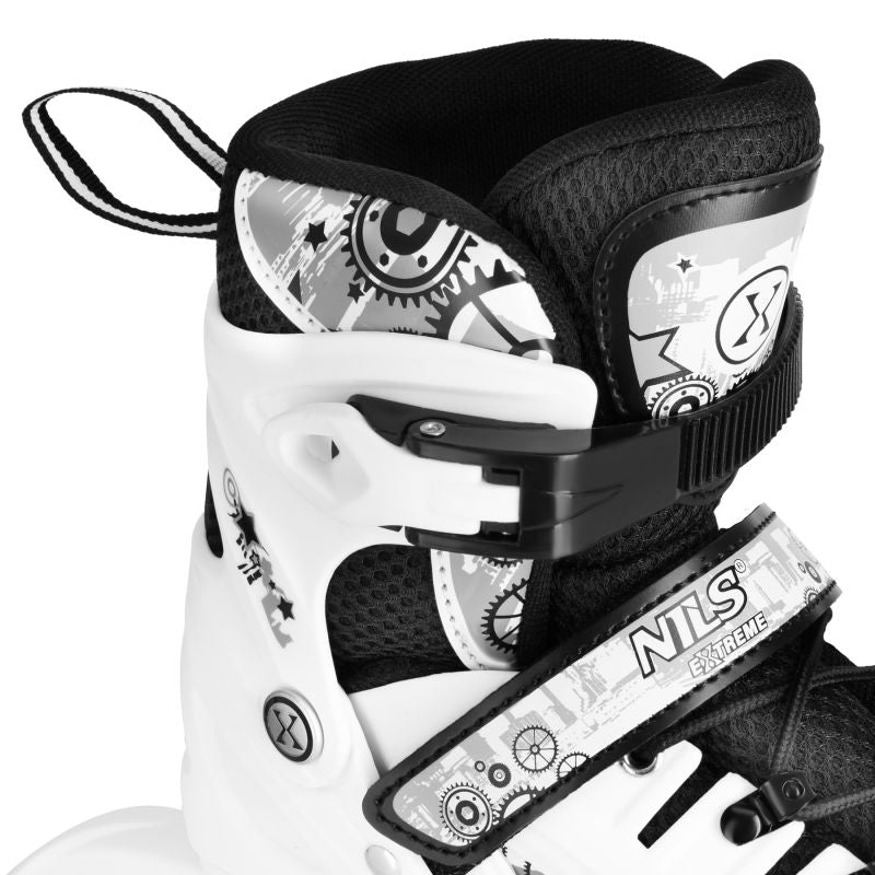 Nils Extreme 4in1 LED ROLLER SKATES WITH RAINBOW HOCKEY BLADE SIZE M (35-38) fehér görkorcsolya