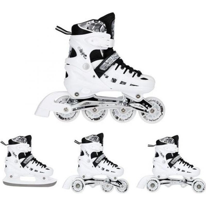 Nils Extreme 4in1 LED SIZE S(31-34) ROLLER SKATES WITH DIMENSIONAL HOCKEY BLADE fehér görkorcsolya