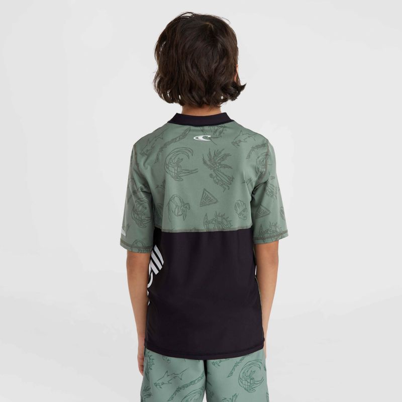O'Neill UV Mix & Match Cali First 13'' Swim Shortscrazy Skin Jr T-shirt zöld gyerek póló