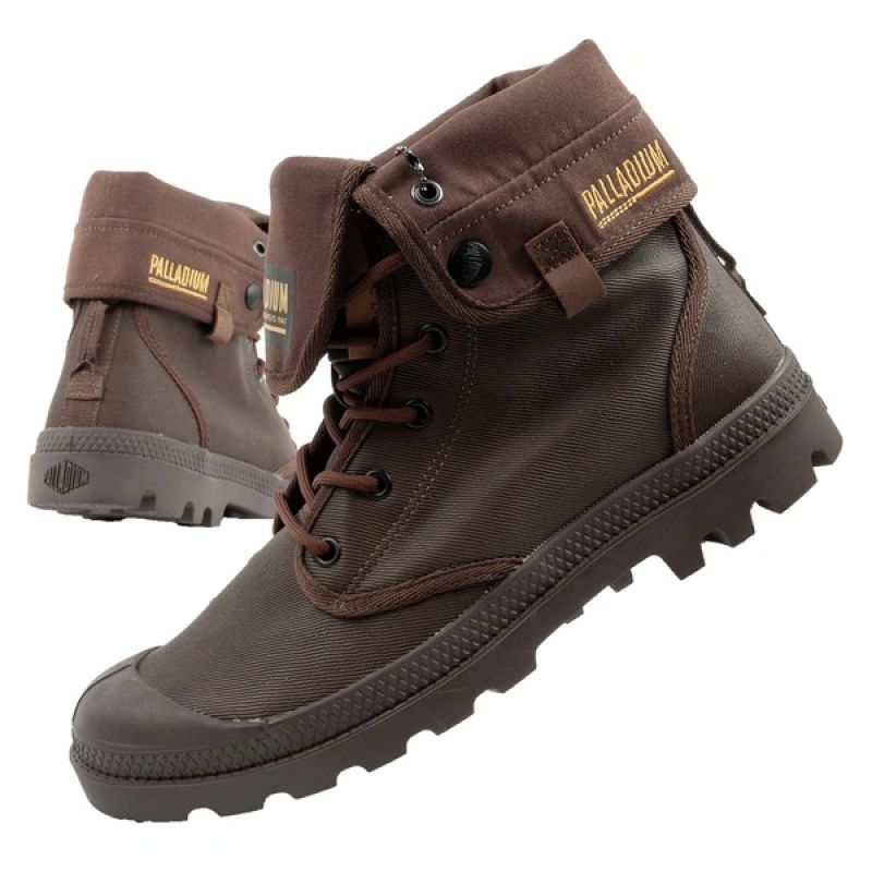 Palladium Men's Baggy Coated High Top Sneakers, Fashionable Dark barna férfi utcai cipő 74315-249-M