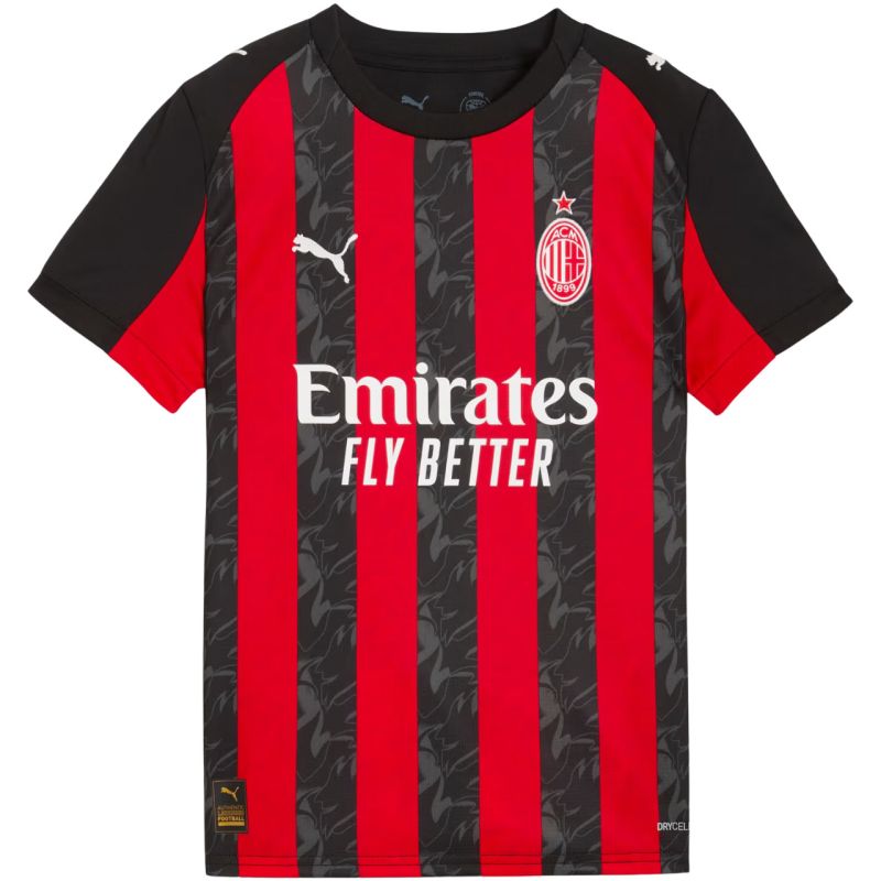 Puma AC Milan Home Jersey Replica Kids T-Shirt Black and Red gyerek póló 77996501