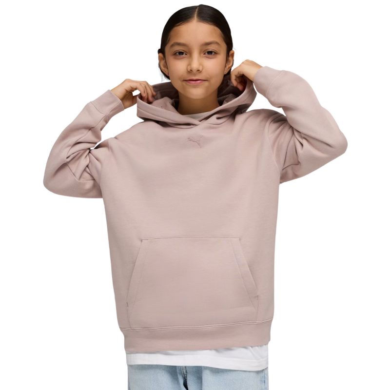 Puma ESS Centered Cat Logo Relaxed Hoodie for Kids Pink 692973 rózsaszín gyerek kapucnis pulóver