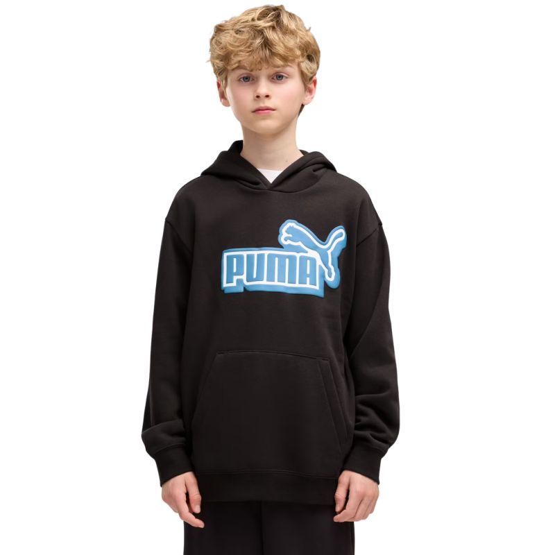 Puma Ess Logo Lab Relaxed Hoodie for, black, 694674 gyerek kapucnis pulóver, fekete