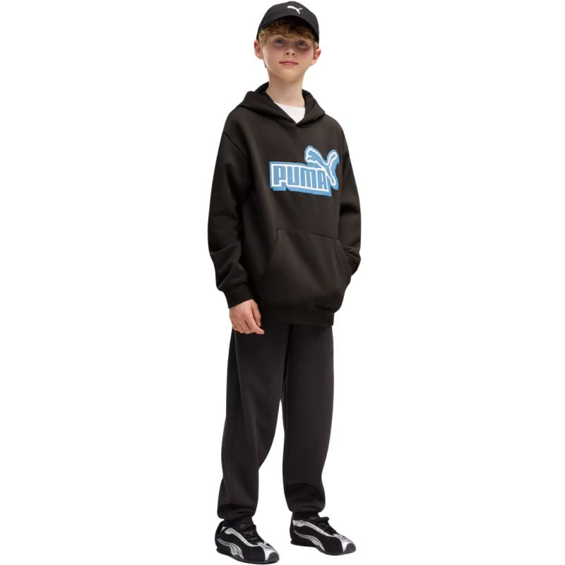 Puma Ess Logo Lab Relaxed Hoodie for, black, 694674 gyerek kapucnis pulóver, fekete