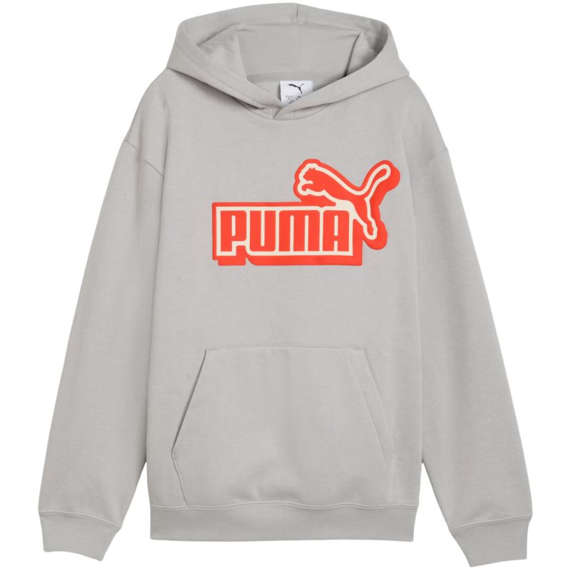 Puma ESS Logo Lab Relaxed Hoodie Kids' Sweatshirt, 694674 gyerek kapucnis pulóver, szürke