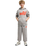 Puma ESS Logo Lab Relaxed Hoodie Kids' Sweatshirt, 694674 gyerek kapucnis pulóver, szürke