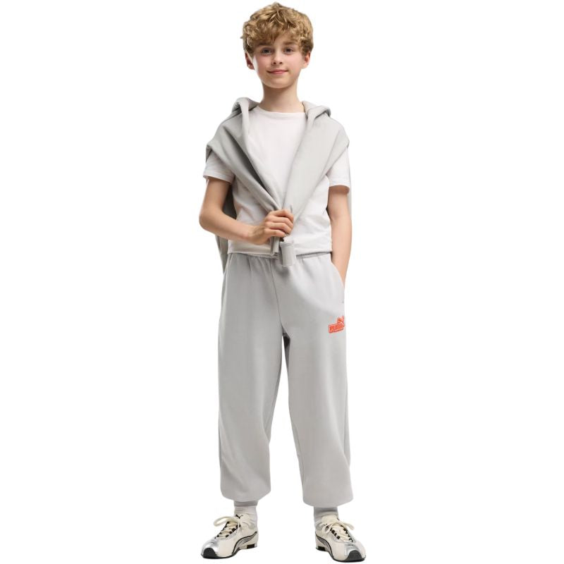 Puma ESS Logo Lab Relaxed Kids’ Trousers 694675 gyerek nadrág, szürke