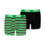 Puma Everyday Striped Kids' Boxer Shorts 2 Pack Green and 938970 fekete gyerek ruházat