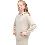 Puma Kids' ESS Centered Cat Logo Relaxed Hoodie 692973 gyerek kapucnis pulóver, bézs
