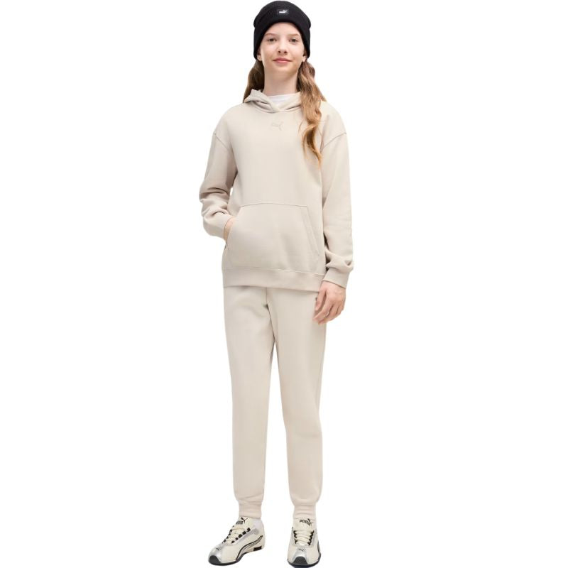 Puma Kids' ESS Centered Cat Logo Relaxed Hoodie 692973 gyerek kapucnis pulóver, bézs