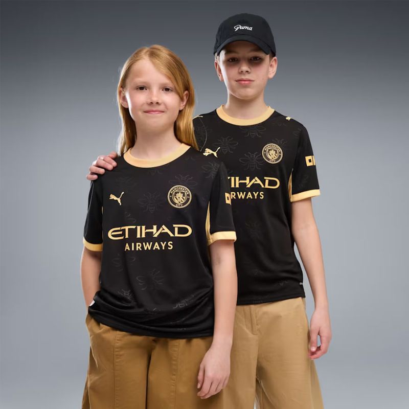 Puma Manchester City Away Replica JSY Junior Jersey fekete gyerek póló 784342-03
